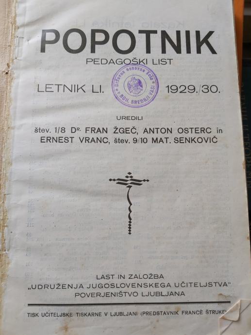 POPOTNIK PEDAGOŠKI LIST 1929 1930