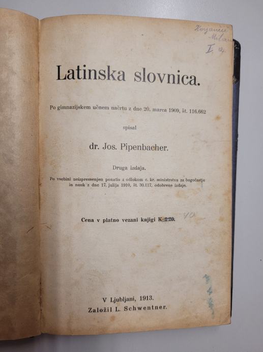 latinska slovnica iz 1913