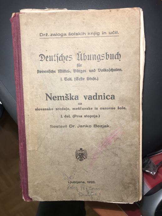 Nem ko Stara Knjiga Slovenska Vadnica Iz 1926 Starina