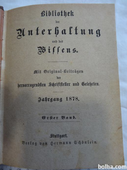 Stara knjiga, nemščina, 1878