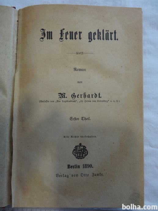 Stara knjiga, nemščina, 1890