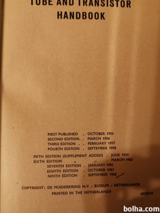 Tube and transistor Handbook ninth edition 1962
