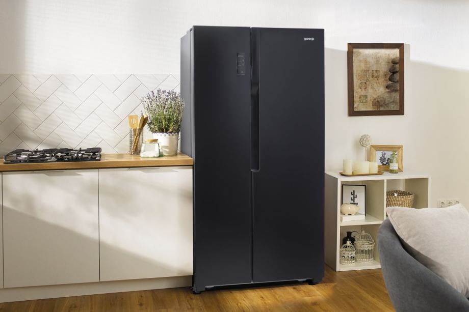 Gorenje NRS918EMB ameriški hladilnik, črna barva