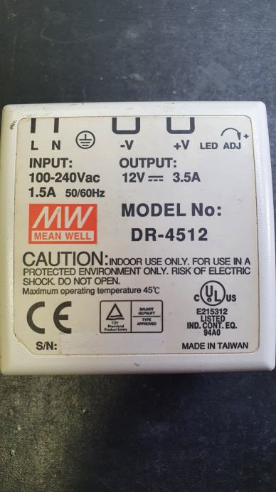 Prodam napajalnik MEAN WELL DR-4512