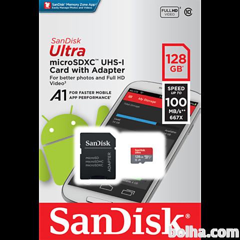 MicroSD SanDisk spominska kartica 128GB