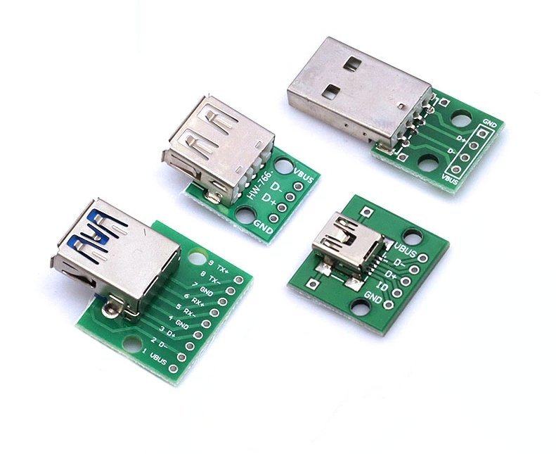 USB A mini 2.0 3.0 konektor breakout board testna ploščica