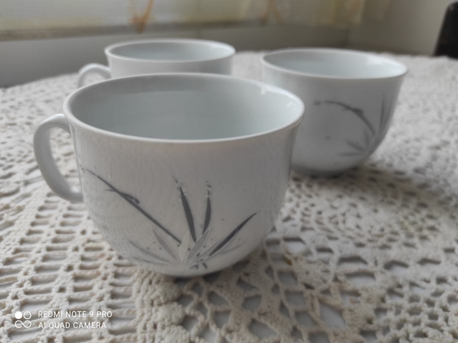 Set treh skodelic za kavo z mlekom, čaj, porcelan Bohemia