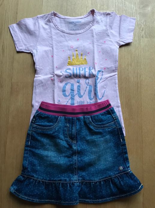 Otroško jeans krilo in majica s KR za 6 let