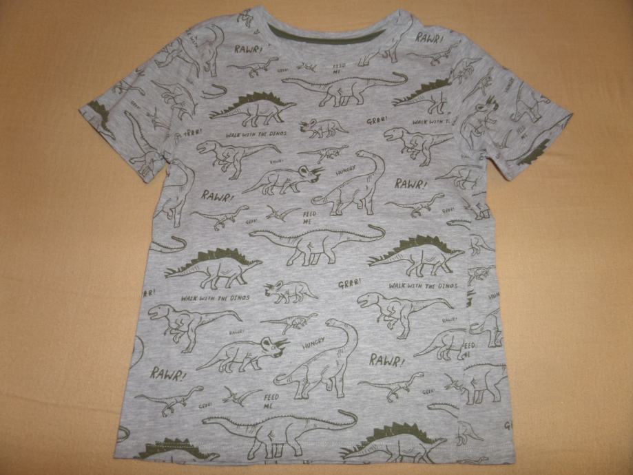 Majica H&M z motivom dinozavrov, št. 140