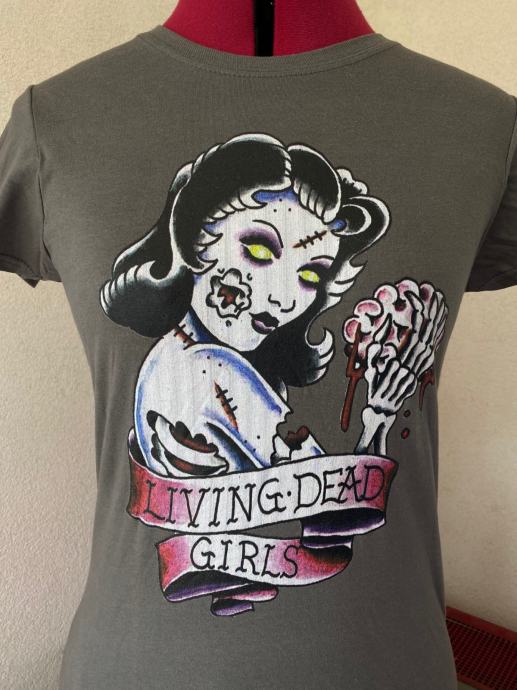 Majica Living Dead Girls več velikosti siva/črna