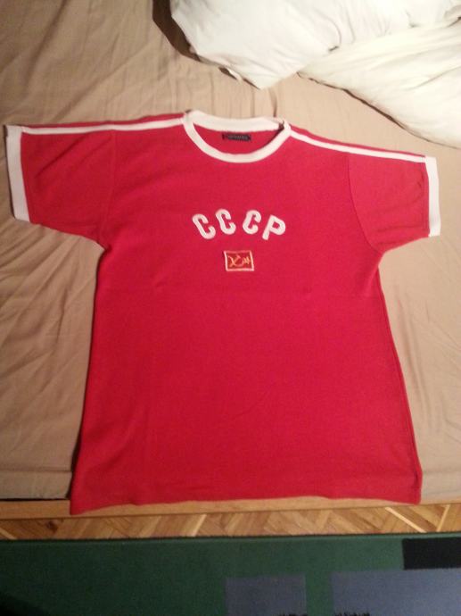 Slim fit rdeča kratka majica CCCP (SSSR, Sovjetska zveza)