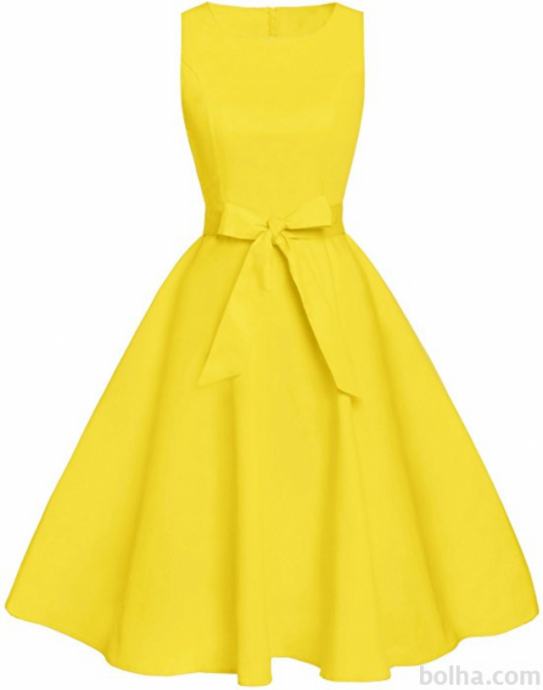 NOVA stil 1950 Vintage rumena obleka (S velikost)