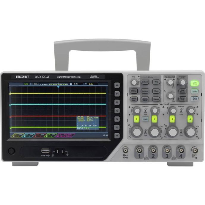 Digitalni osciloskop VOLTCRAFT DSO-1204F 200 MHz 4-kanalni 1 GSa/s 64
