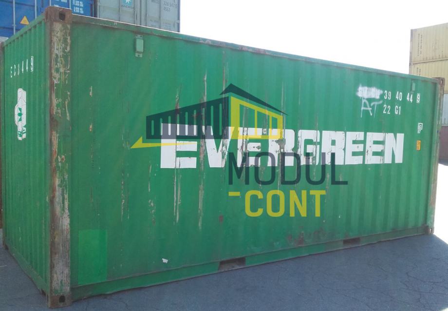 20ft (6m) ladijski kontejner, rabljen, zelene barve
