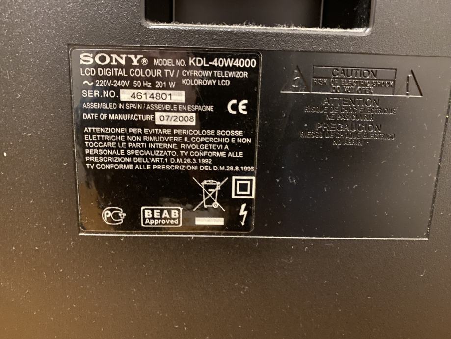 LCD TV Sony KDL40W4000