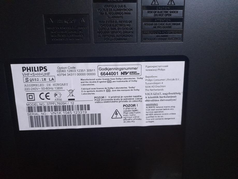Lcd Tv Televizor Philips 37pfl605h 12