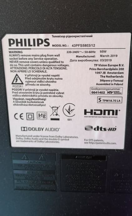 Philips 43PFS5803 LED televizor