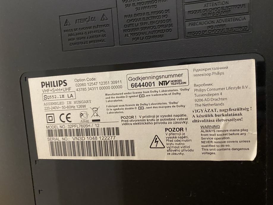 InfratexRC Télécommande Pour TV Philips 32PFL7605H/12