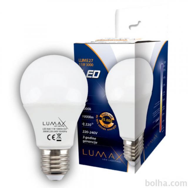 LUMAX LED sijalka E27 11W 3000K 1000 Lm