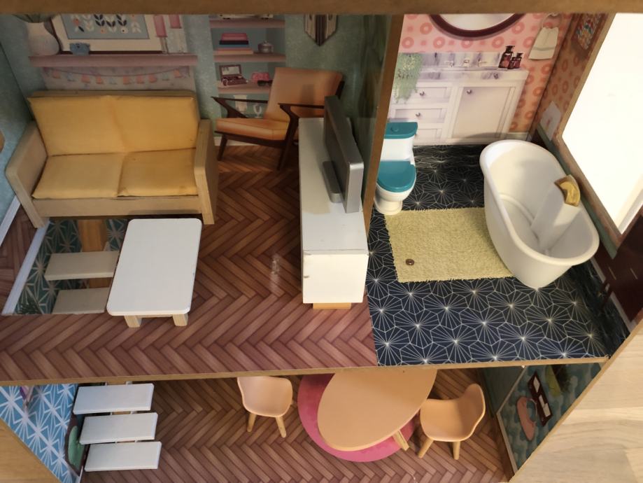 Lesena hiška za Barbike kidkraft dottie dollhouse