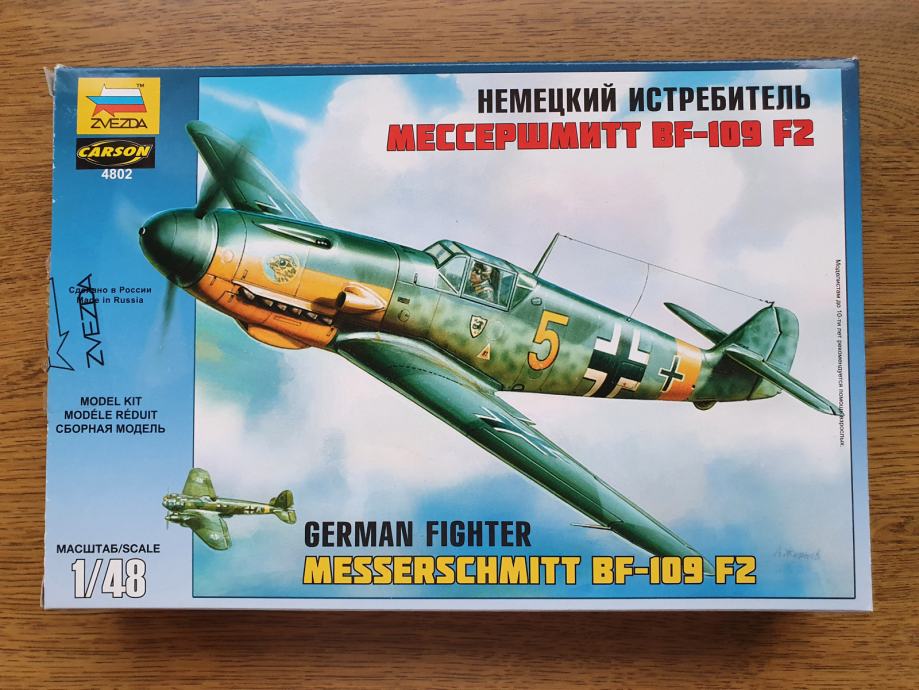 Maketa letala Bf-109 F-2 Zvezda, merilo 1:48
