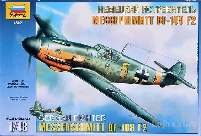 Maketa letalo Messerschmitt Bf 109 F-2 1/48