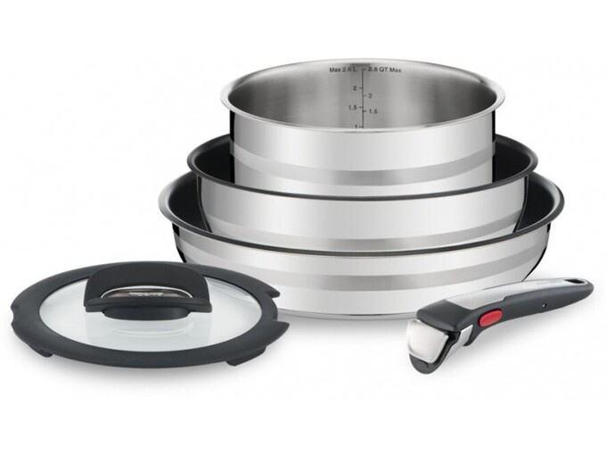 Tefal JAMIE OLIVER Ingenio pan- en steelpannenset 5-delig (L9769632), roestvrij staal, roestvrij staal Tefal JAMIE OLIVER Ingenio pan- en steelpannenset 5-delig (L9769632), roestvrij staal, roestvrij staal