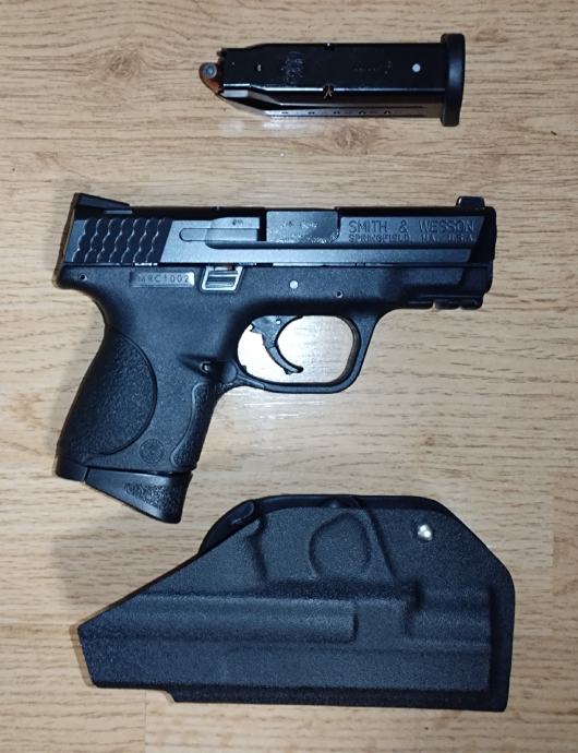 VlaMiTex IWB Leather Holster For Smith & Wesson M&P 9c - Left Hand Carry