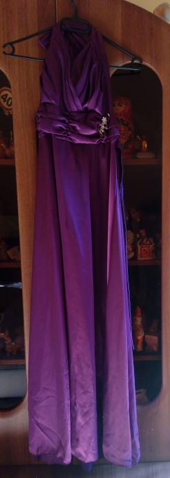 Dolga maturanstka obleka - temno vijolična S/M