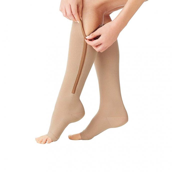 Kompresijske nogavice z zadrgo proti krčnim žilam