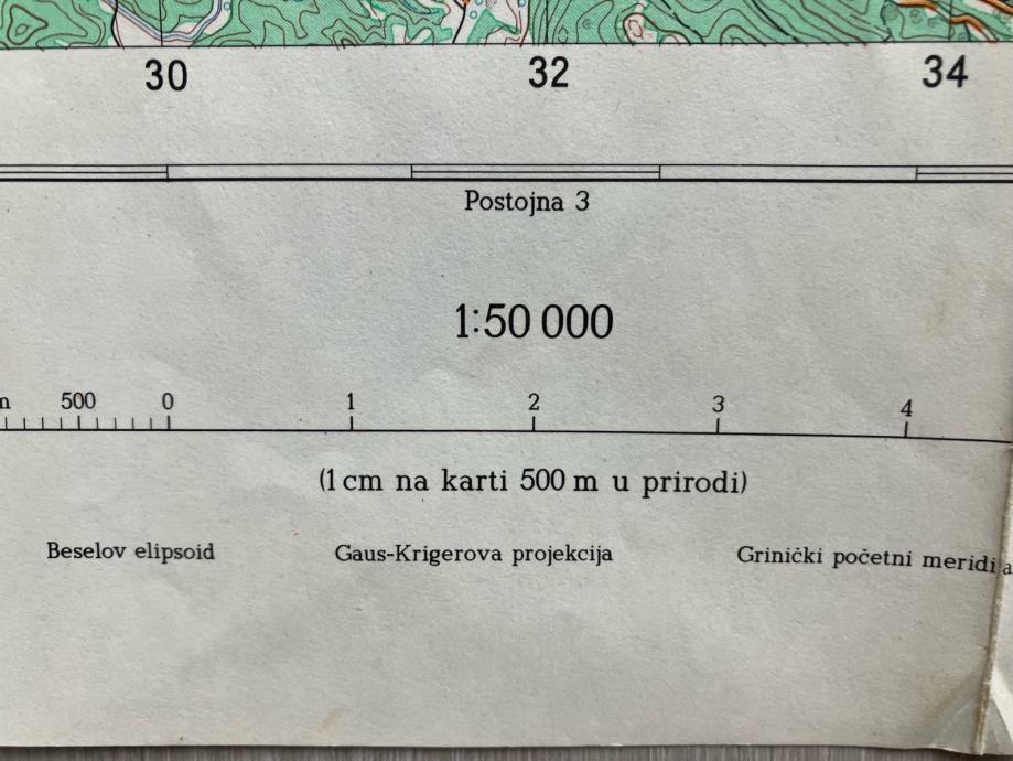 Karta JNA merilo 1 : 50 000