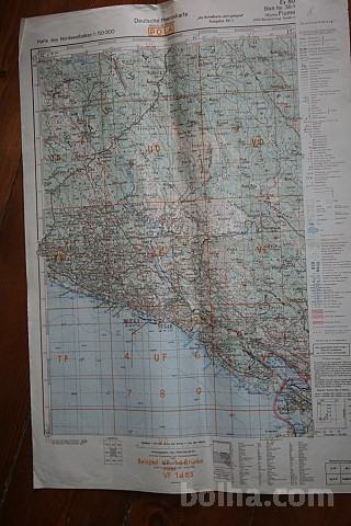 Prodam original vojaski Nemski zemljevidi,in reprinte JNA
