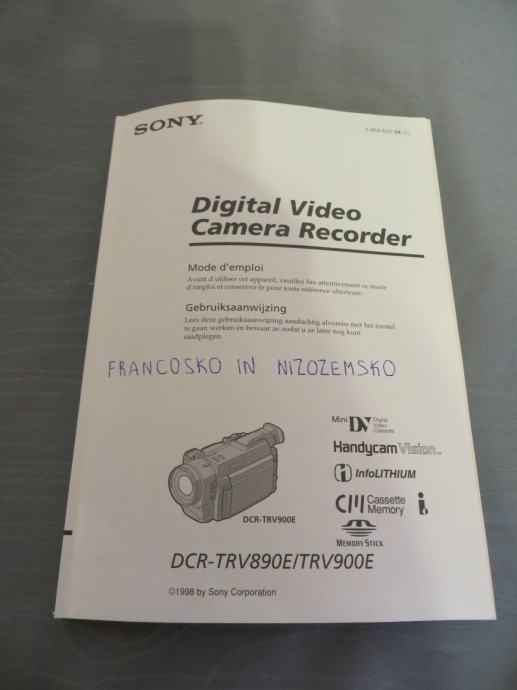 Navodila za kamero Sony DCR-TRV890E/TRV900E