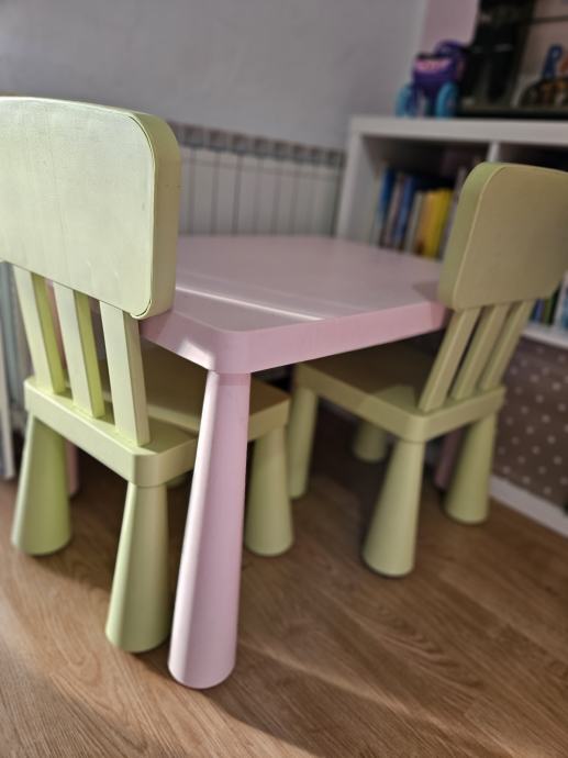 Otroška mizica + 2 stola Ikea mammut