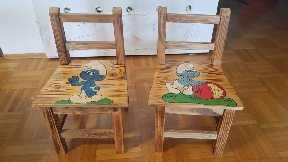 Otroški stolček (2 kom) in mizica IKEA