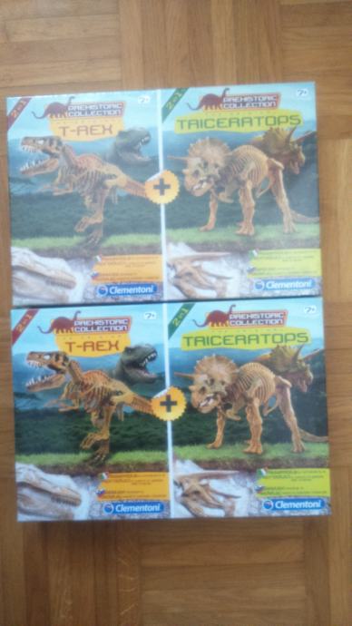 Dinozavri, T-rex, Triceratops, arheolog, paleontolog, igrača, okostje,