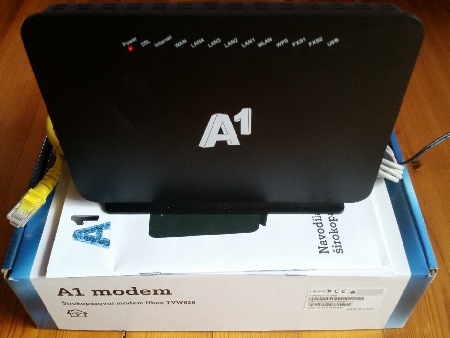 UBEE TVW625 DSL modem/router/WiFi A1 nerabljen, brez poštnine