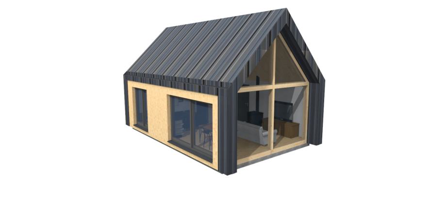 005 lesena moderna vikend hiška (5x8m)