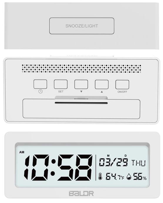 Alarm budilka ura termometer