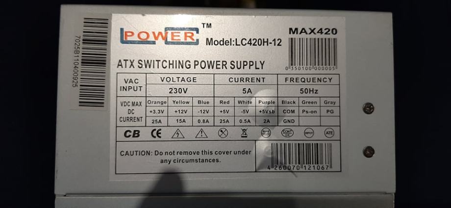 420W LC Power LC420H-12 napajalnik