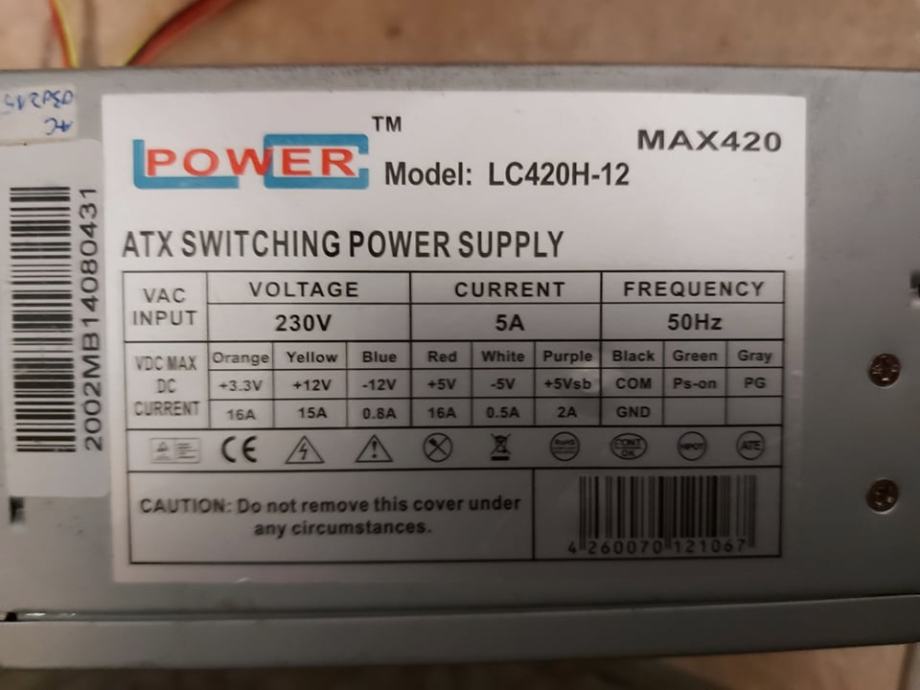 420W LC power LC420h-12 napajalnik