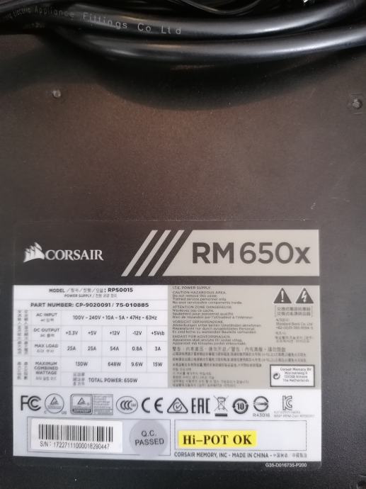 PSU Modularni napajalnik RM650x Corsair