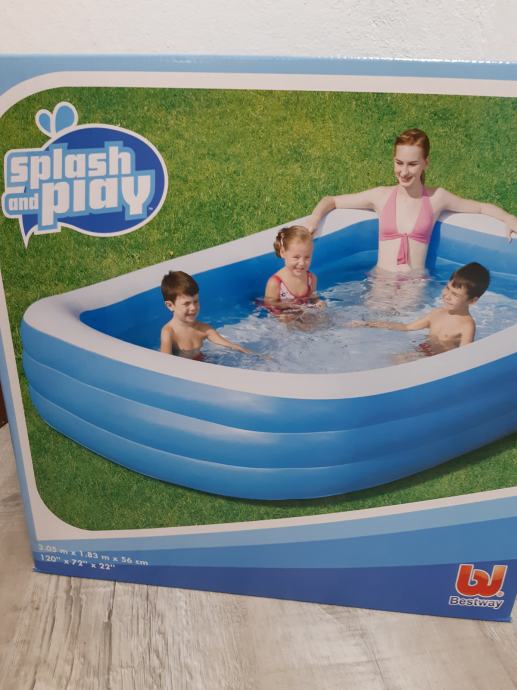 Otroški družinski bazen Bestway Deluxe 305 x 183 x 56 cm