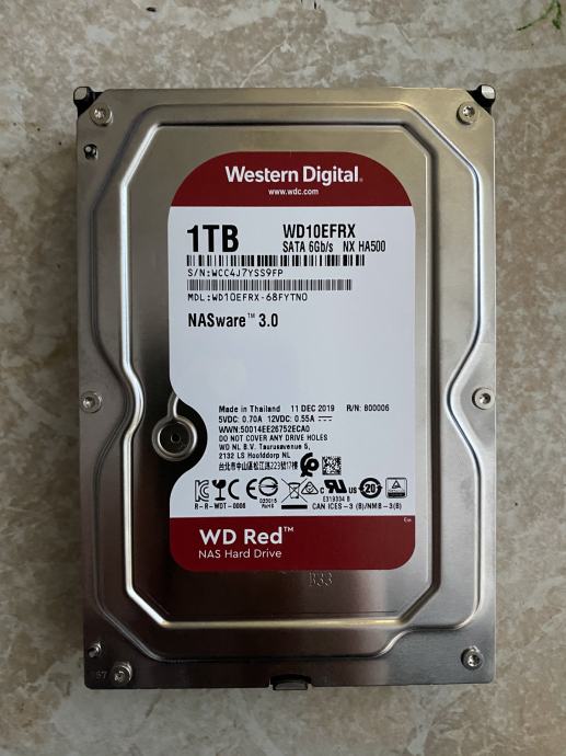 Trdi disk WD Red 3.5", 1TB, 64 Mb SATA III, 6 Gb/s (WD10EFRX) še v gar
