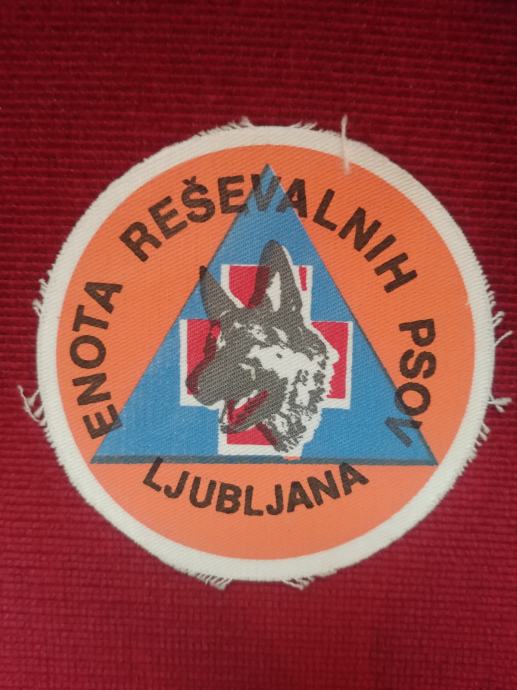 vintage našitek Enota reševalnih psov Ljubljana