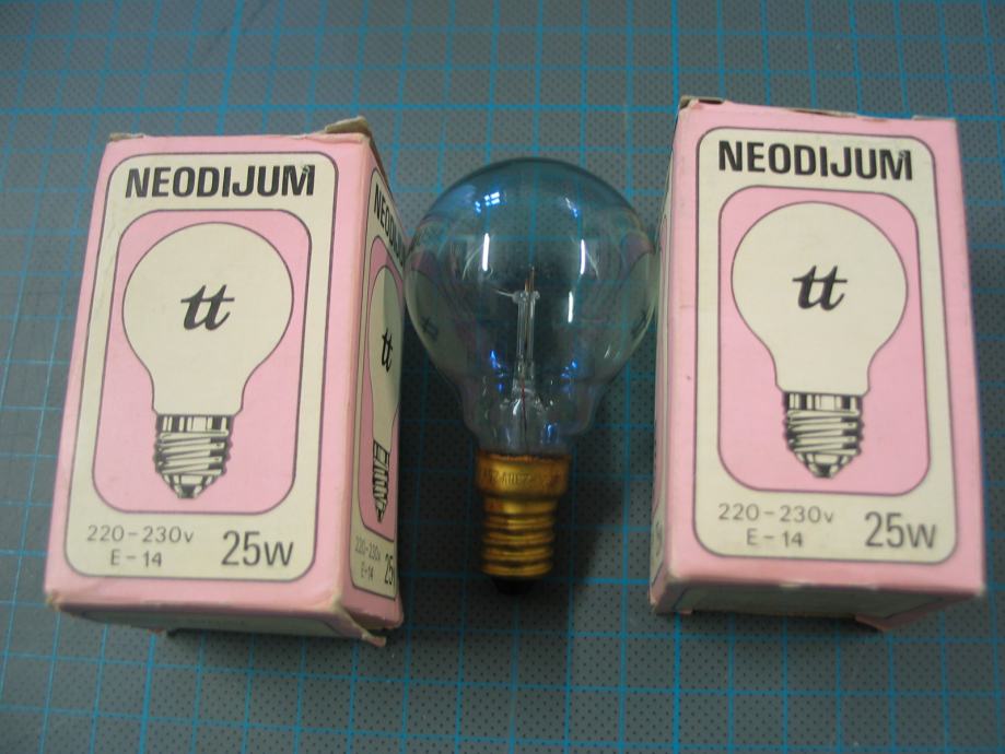 Klasična žarnica TT Neodim, 25 W, E14 navoj, 2 kosa, nerabljena