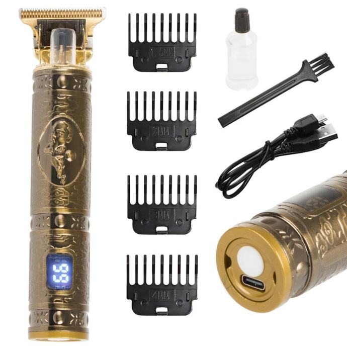 RETRO kovinski akumulatorski brivnik in strižnik za lase in brado
