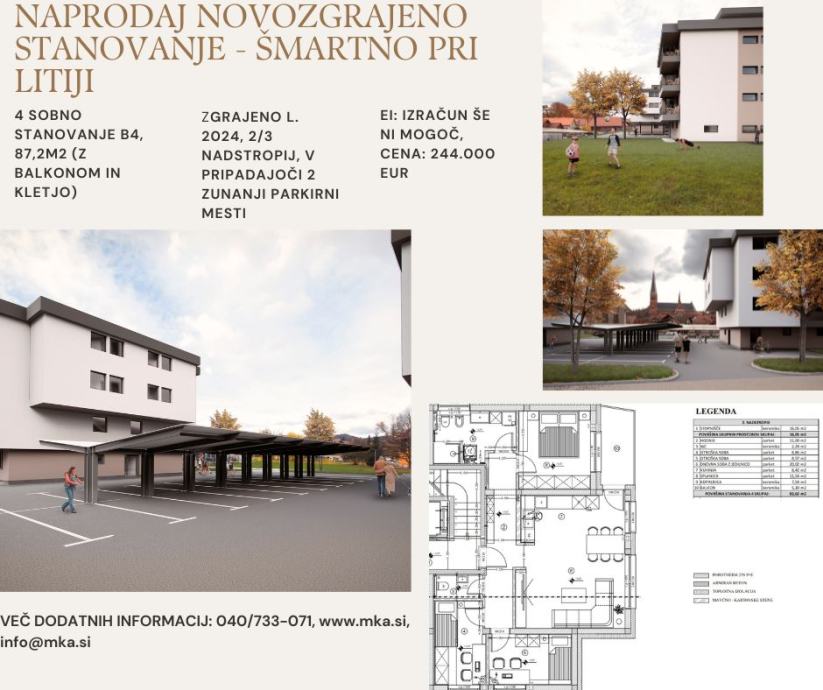 Lokacija stanovanja: Šmartno pri Litiji, 87.20 m2 (prodaja)