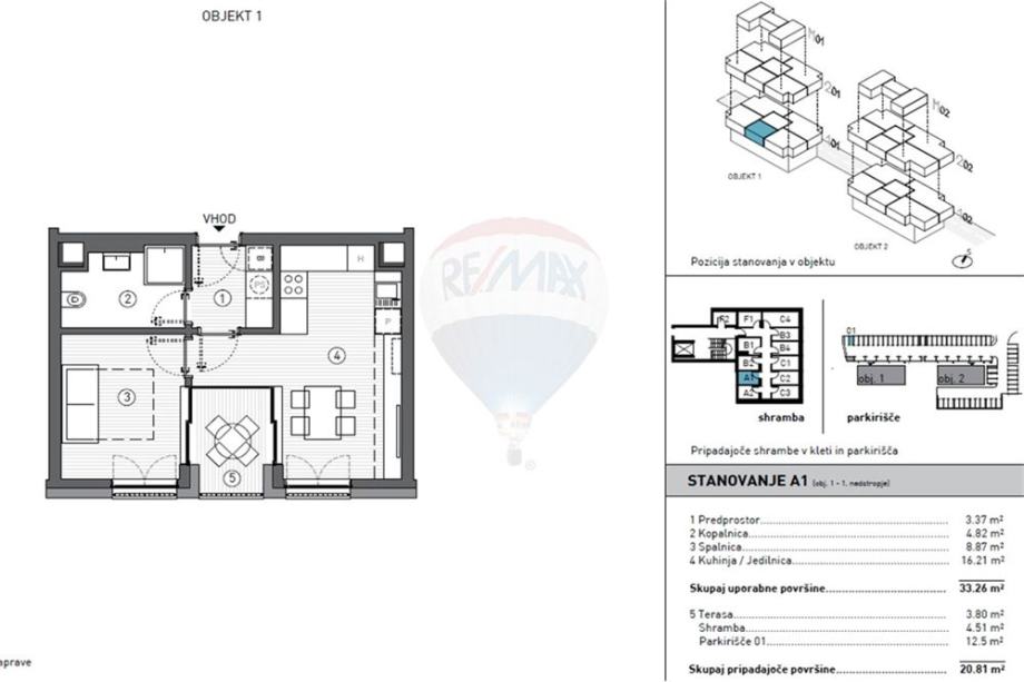 Novogradnja 2-sobno stanovanje, Soseska Sereno (prodaja)