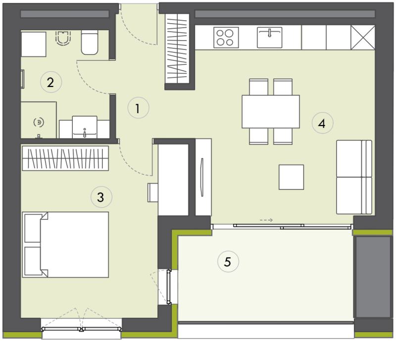 Novo stanovanje, Sončni Golovec (CE), 2-sobno (oddaja)